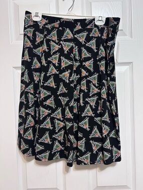Black Geometric Print Skirt XXL
